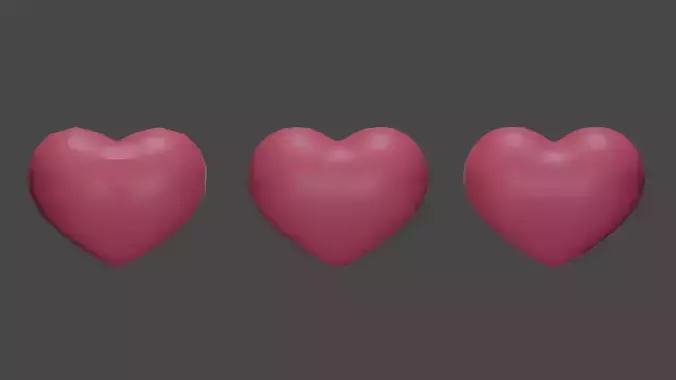 Hearts Set 1 - Animated Particle System Included Low-poly 3D model
