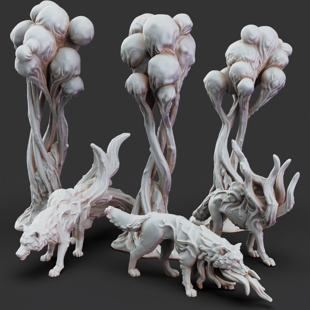 Corrupted Wolves - 3D Printable TTRPG - PRESUPPORTED - 32mm 3D print model_6