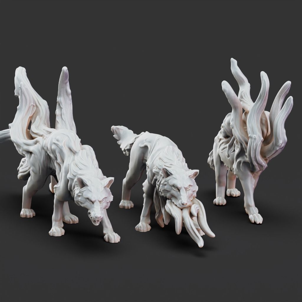 Corrupted Wolves - 3D Printable TTRPG - PRESUPPORTED - 32mm 3D print model_7