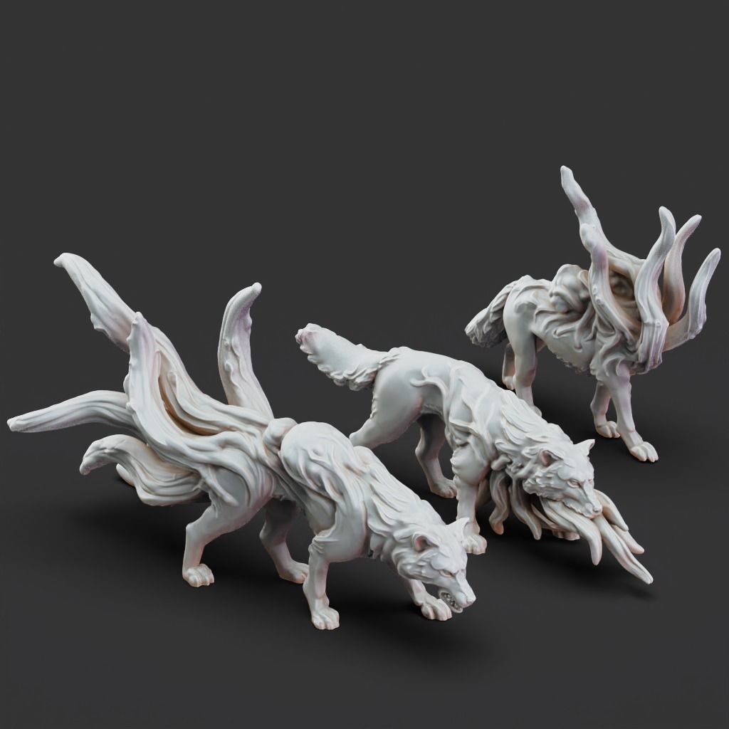 Corrupted Wolves - 3D Printable TTRPG - PRESUPPORTED - 32mm 3D print model_5