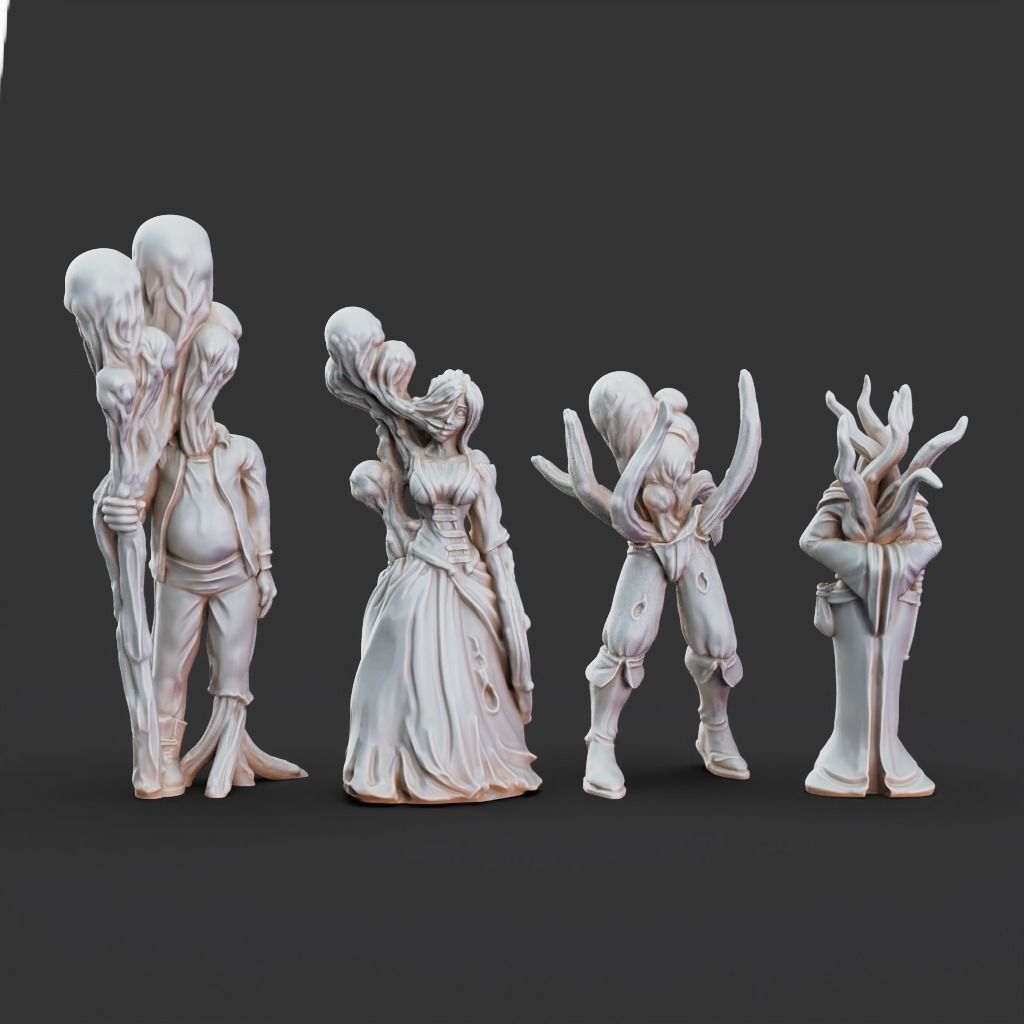 Corrupted Townsfolk - 3D Printable TTRPG - PRESUPPORTED - 32mm 3D print model_4