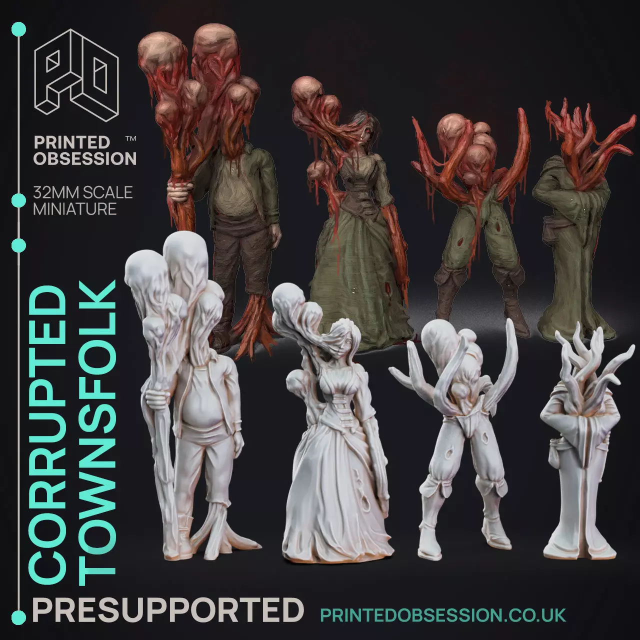 Corrupted Townsfolk - 3D Printable TTRPG - PRESUPPORTED - 32mm 3D print model_0