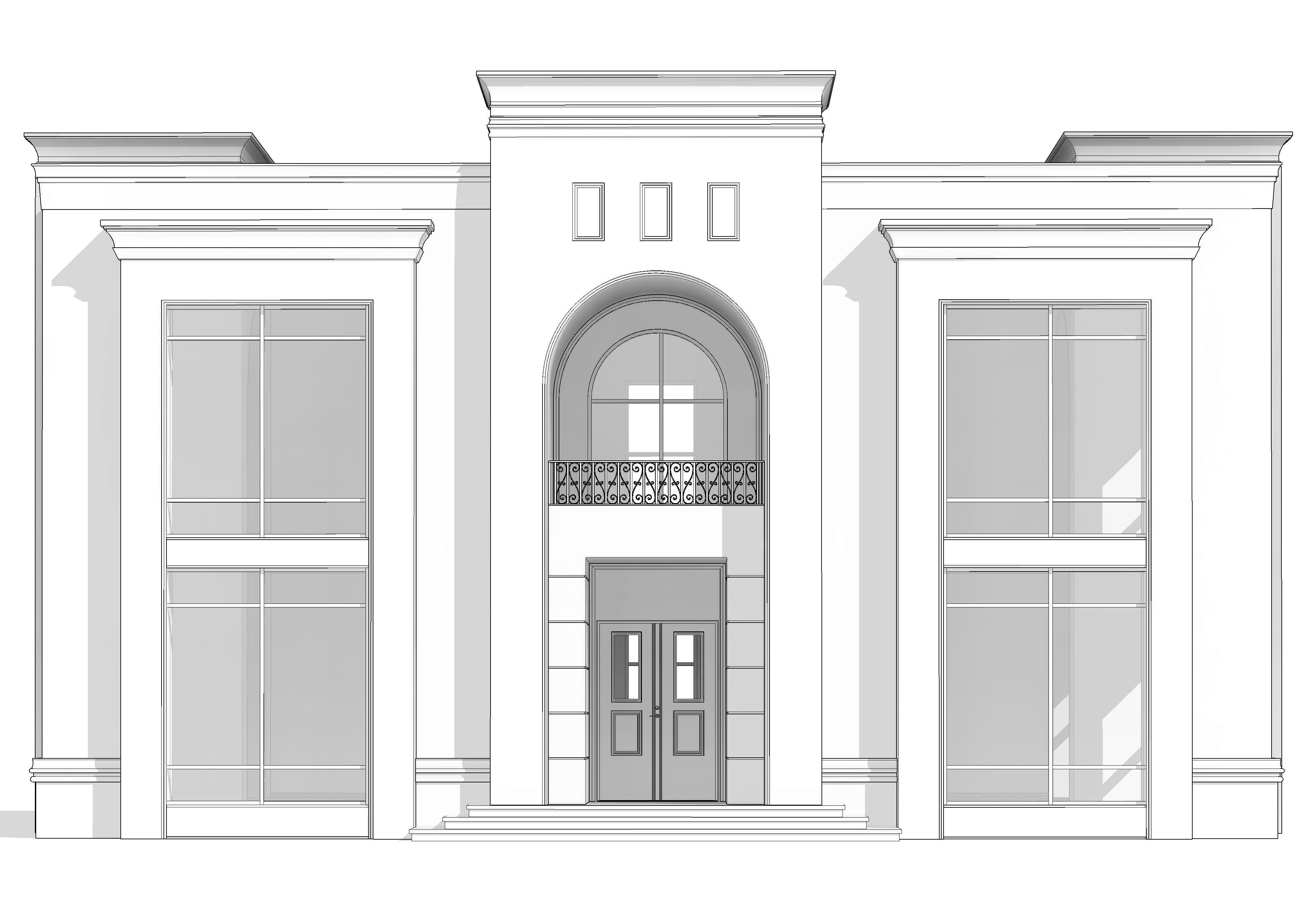 Neoclassic house  3D model_9