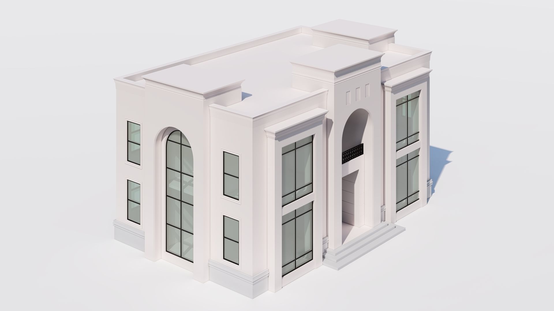 Neoclassic house  3D model_2