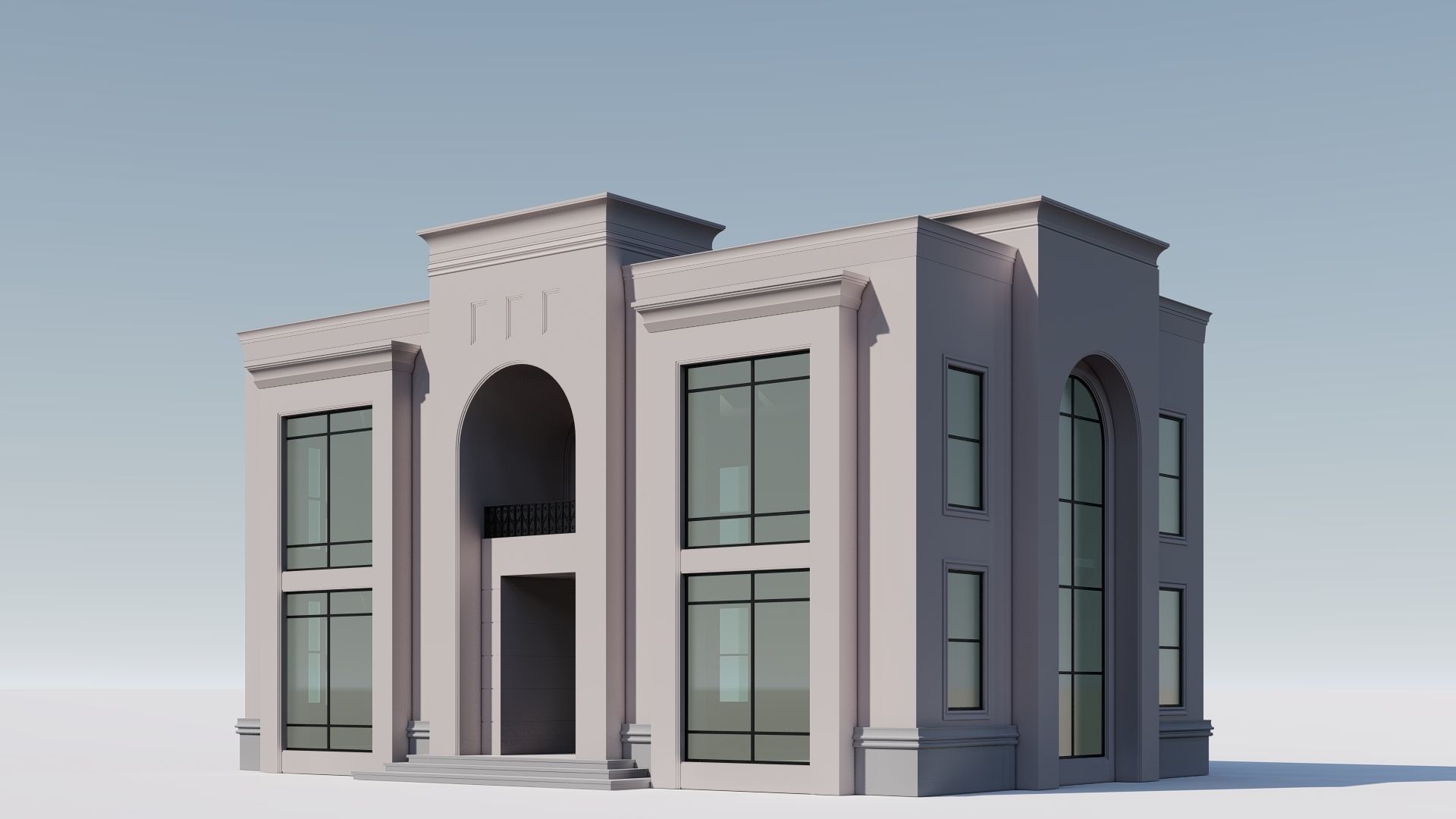 Neoclassic house  3D model_4