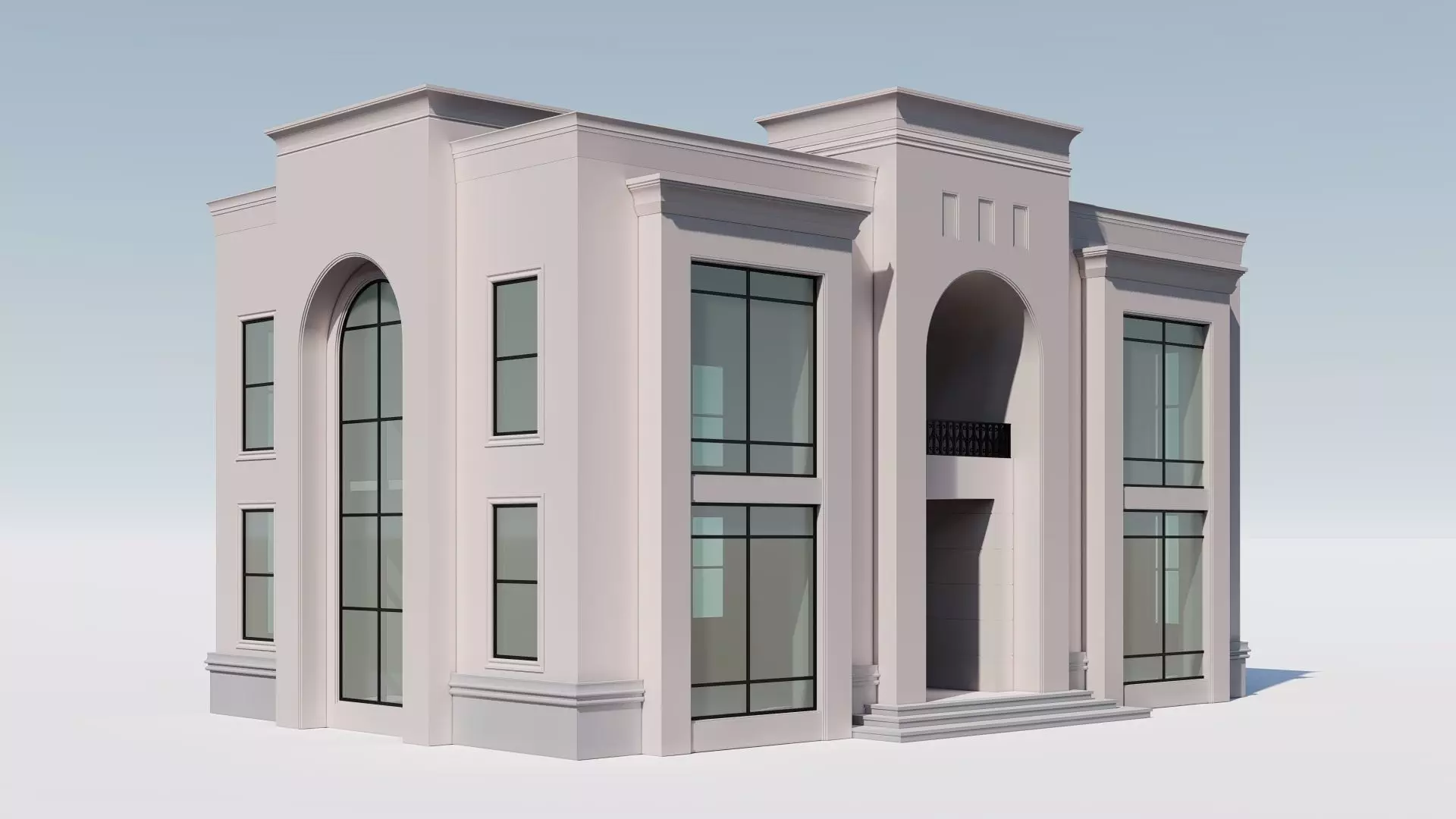 Neoclassic house  3D model_0