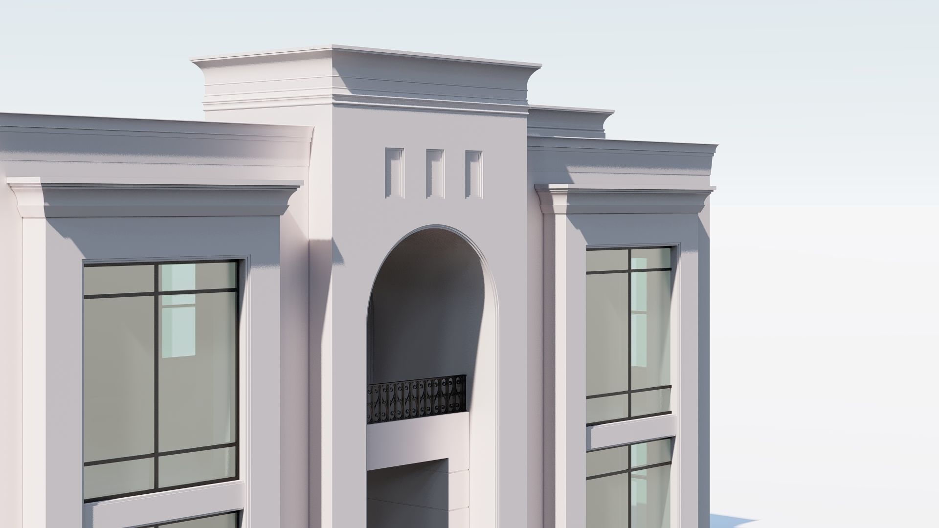 Neoclassic house  3D model_1