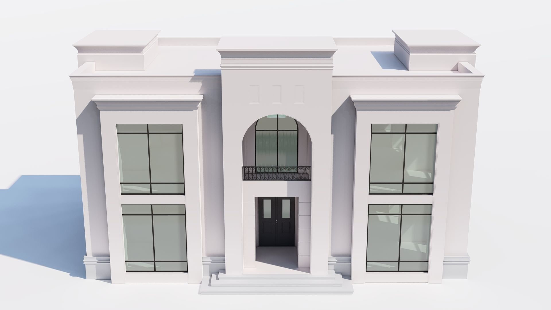 Neoclassic house  3D model_3