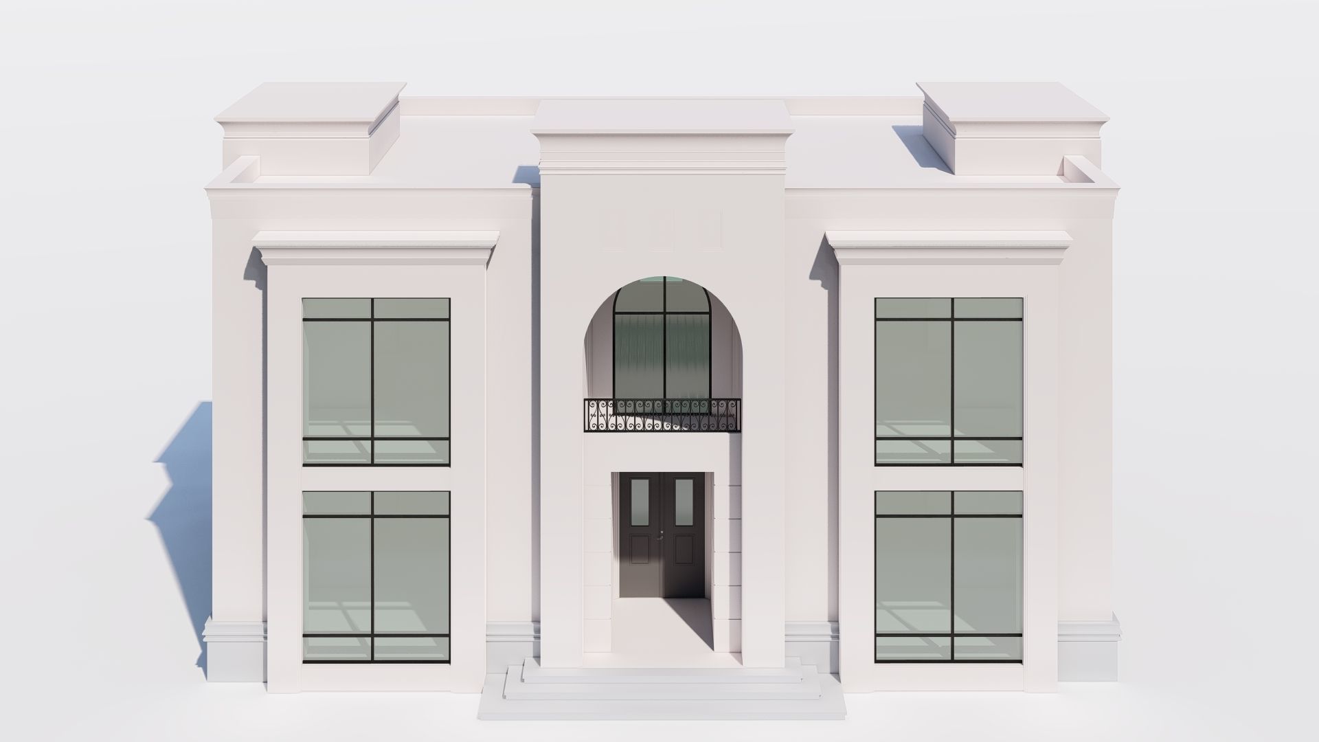 Neoclassic house  3D model_5