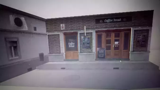 coffee shop Low-poly 3D model