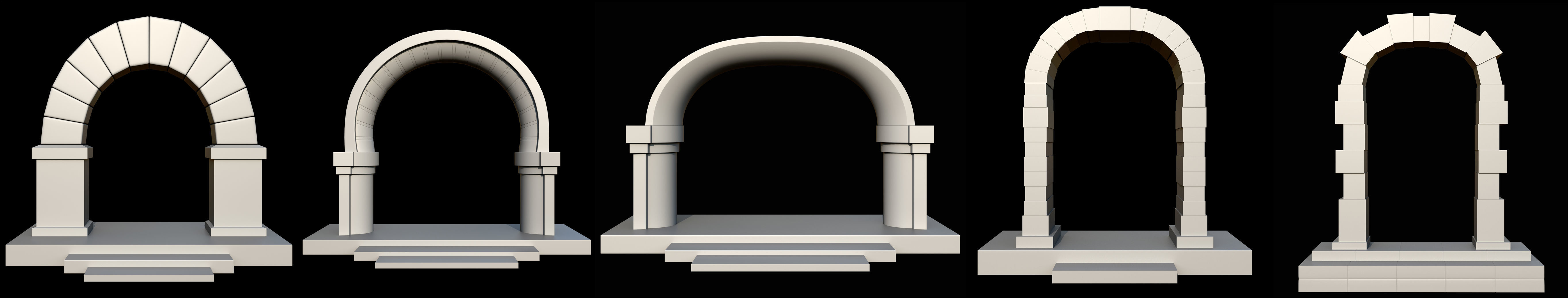 78 Gate Base Mesh Pack Low-poly 3D model_1