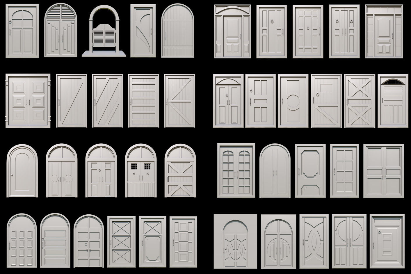 78 Gate Base Mesh Pack Low-poly 3D model_18