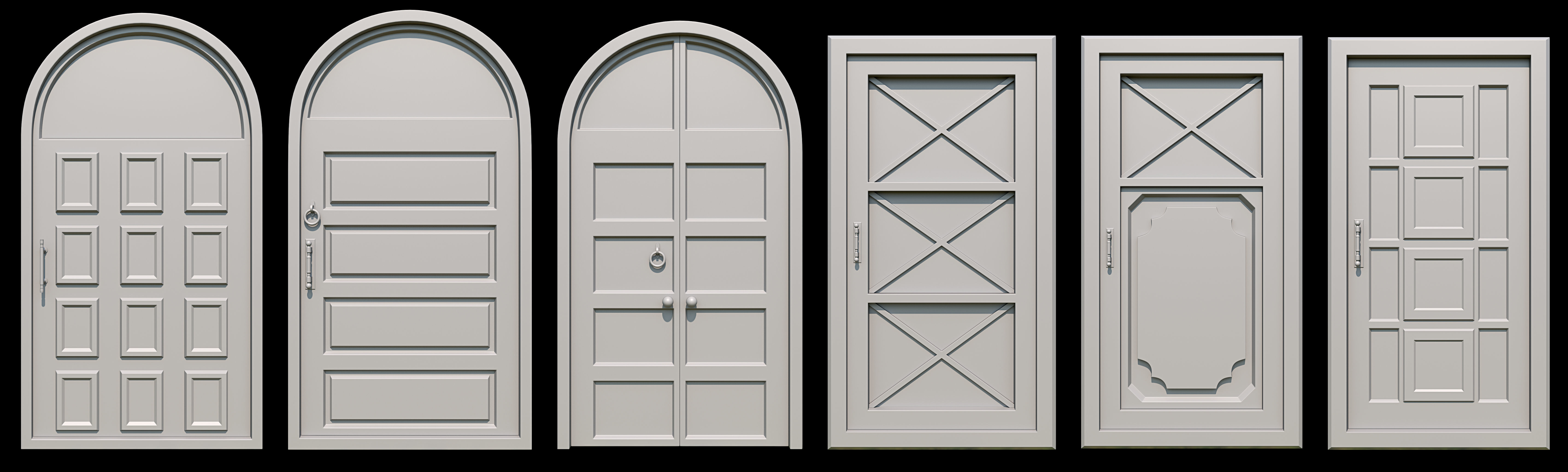 78 Gate Base Mesh Pack Low-poly 3D model_13