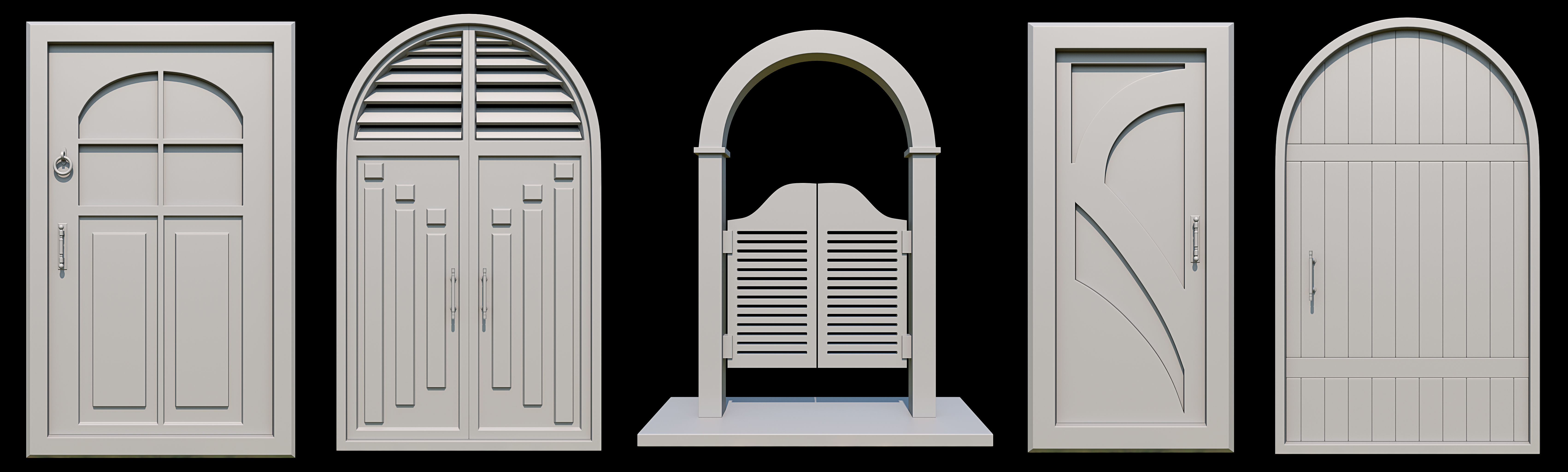 78 Gate Base Mesh Pack Low-poly 3D model_15