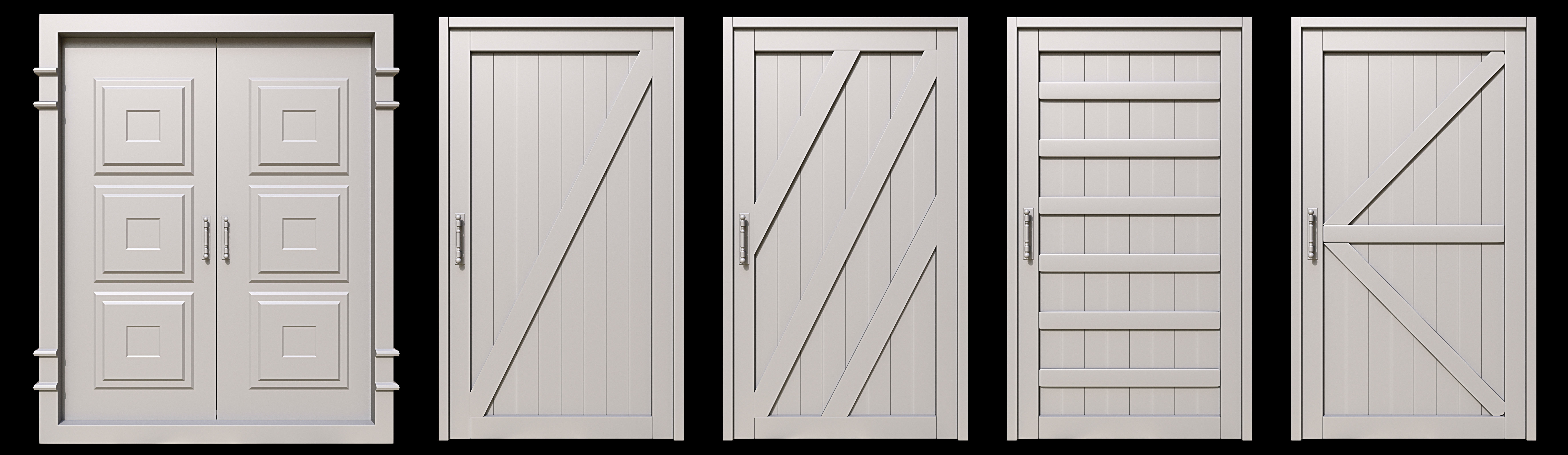 78 Gate Base Mesh Pack Low-poly 3D model_9