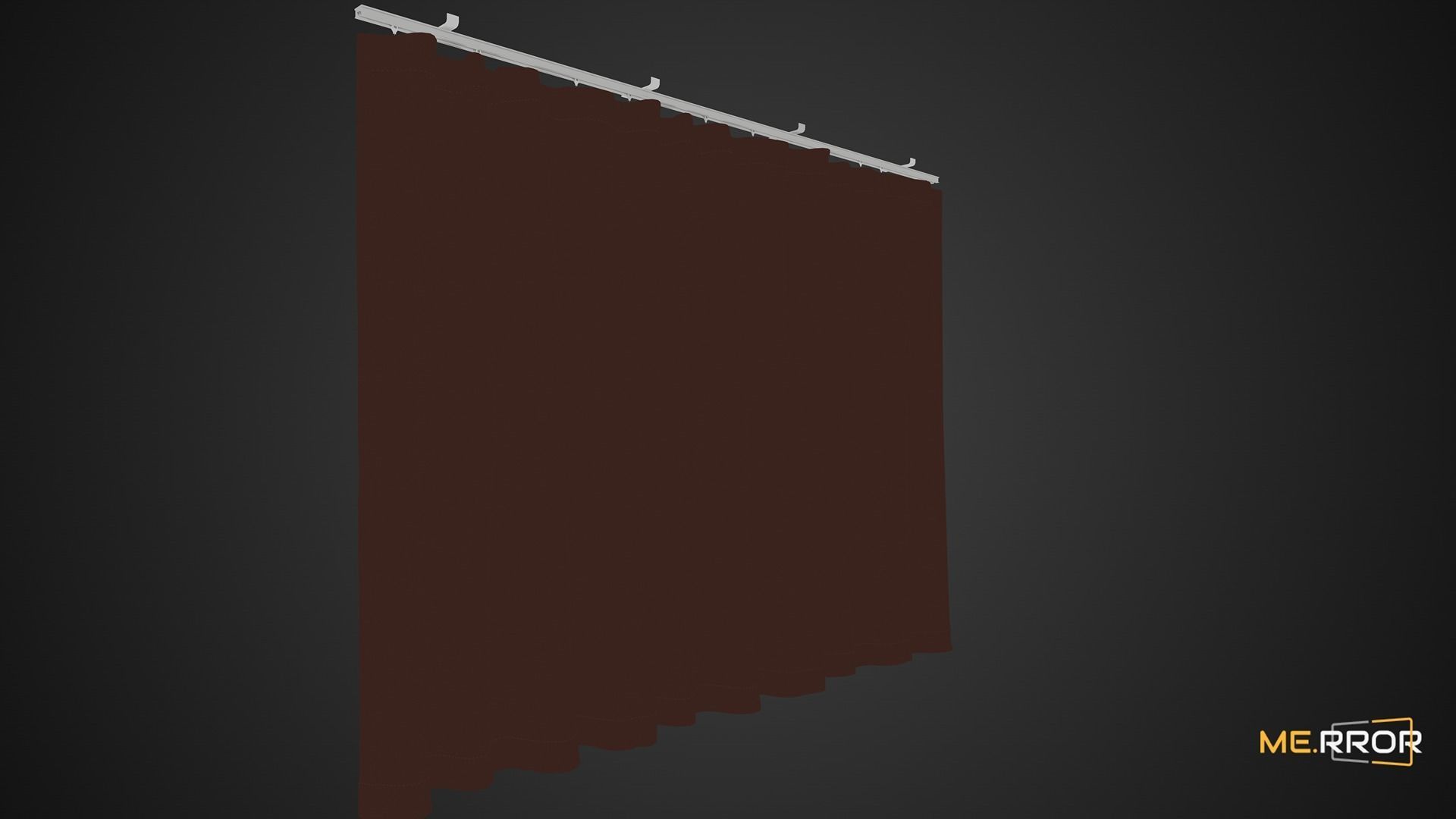 Game Ready Brown Curtain Low-poly 3D model_5