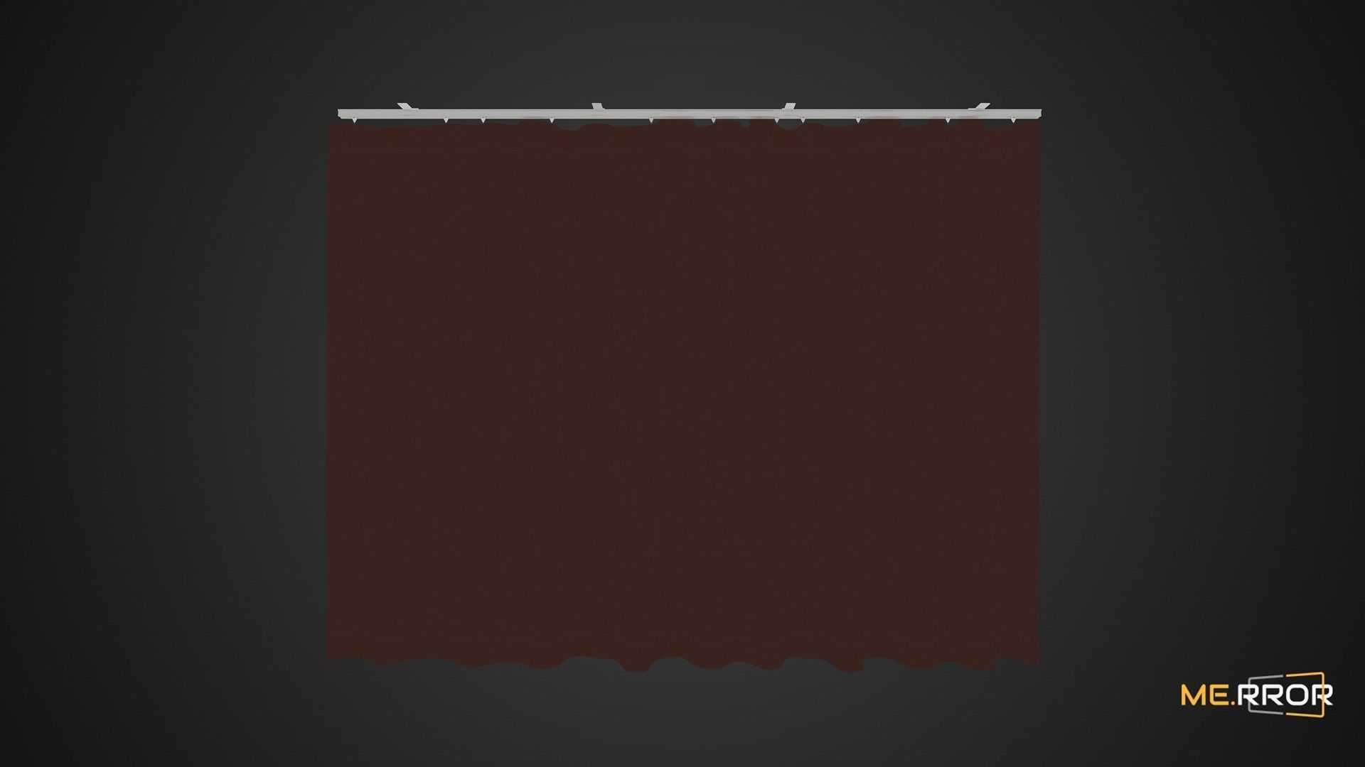 Game Ready Brown Curtain Low-poly 3D model_3