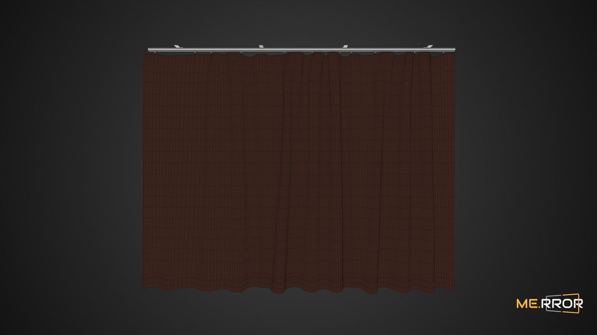 Game Ready Brown Curtain Low-poly 3D model_13