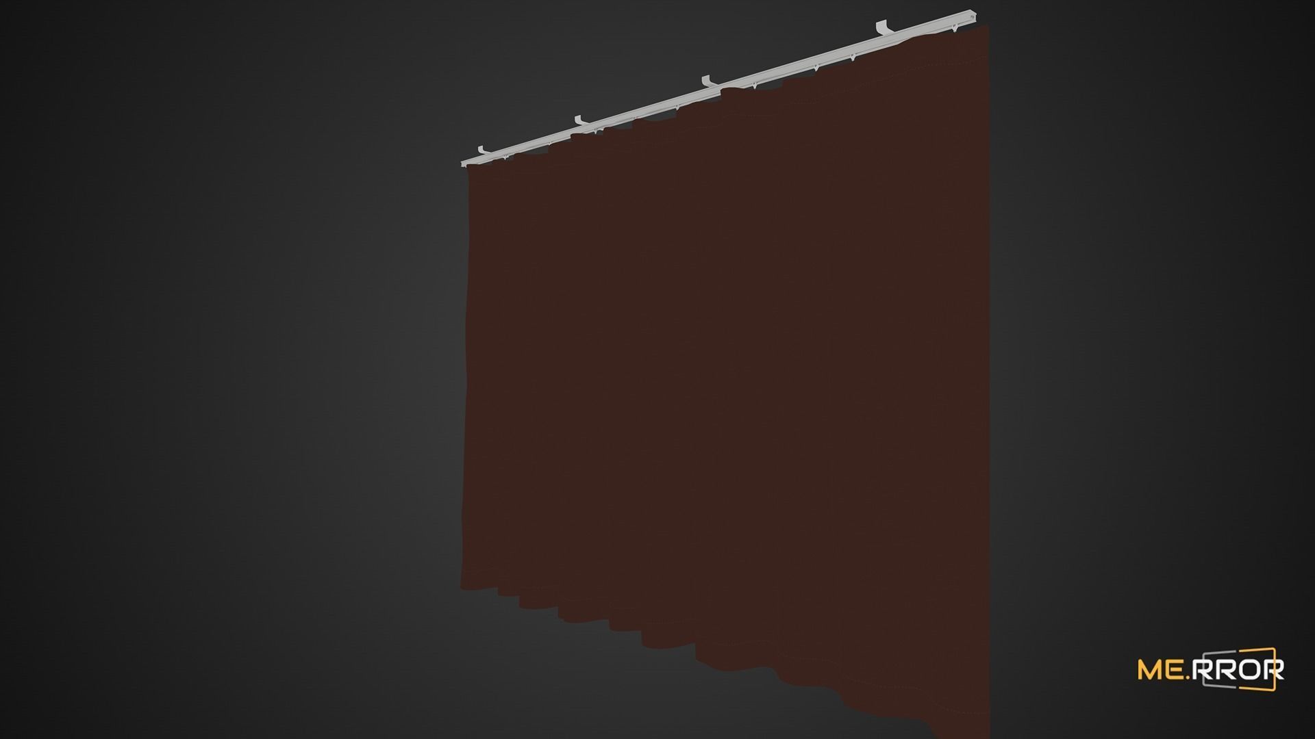 Game Ready Brown Curtain Low-poly 3D model_1