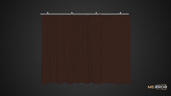 Game Ready Brown Curtain Low-poly 3D model