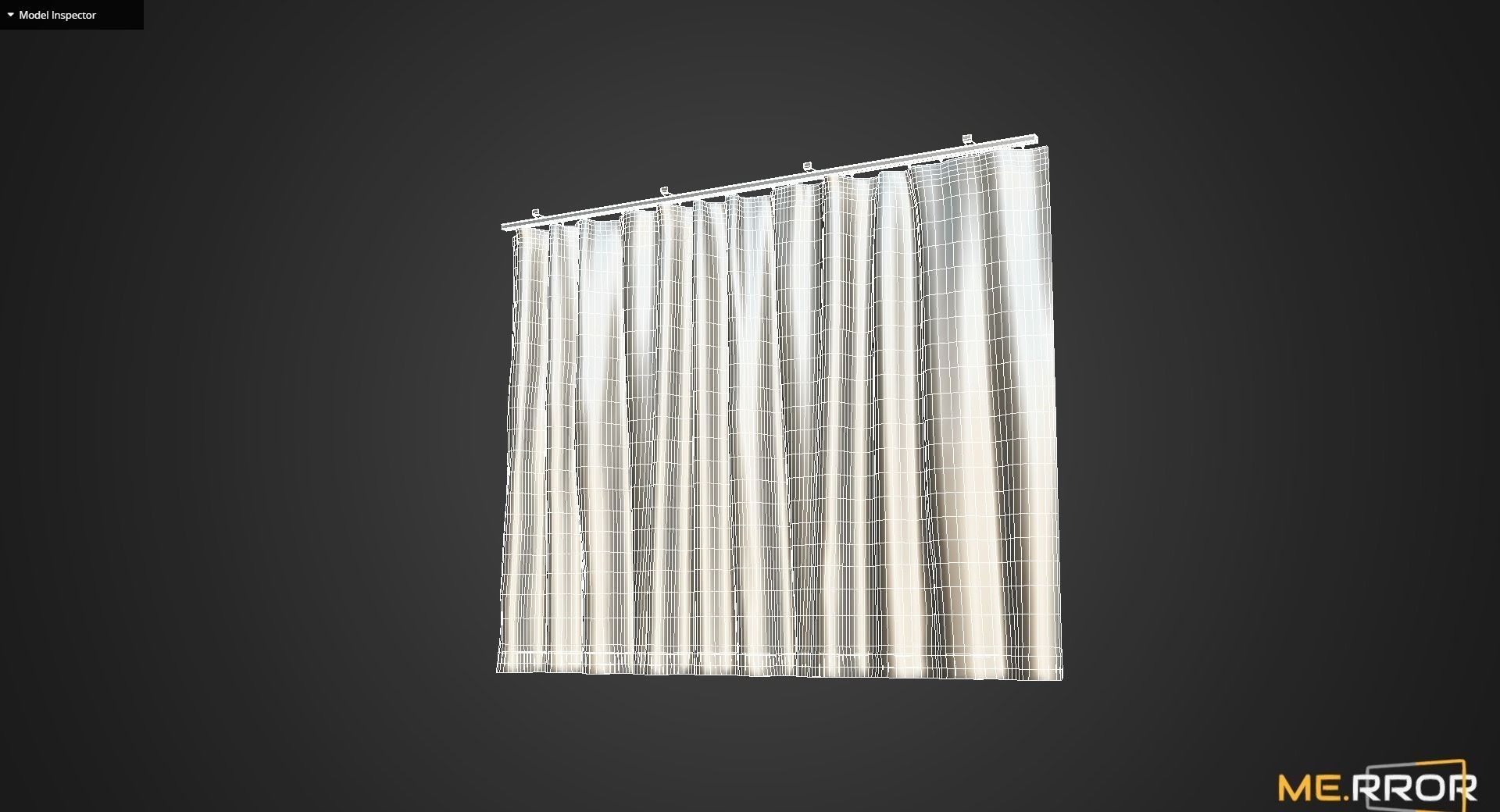 Game Ready Brown Curtain Low-poly 3D model_9