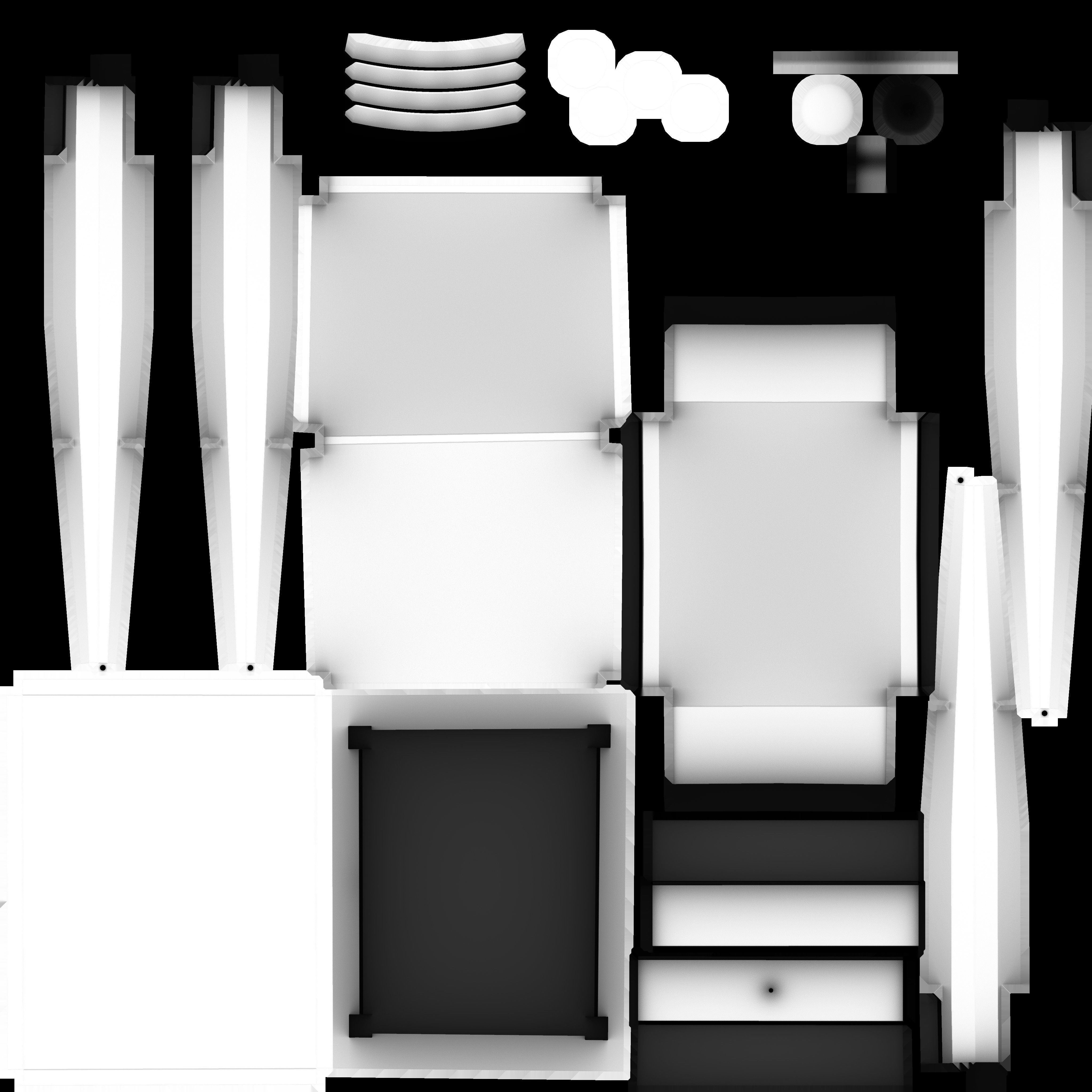 Game Ready White Drawer Low-poly 3D model_15
