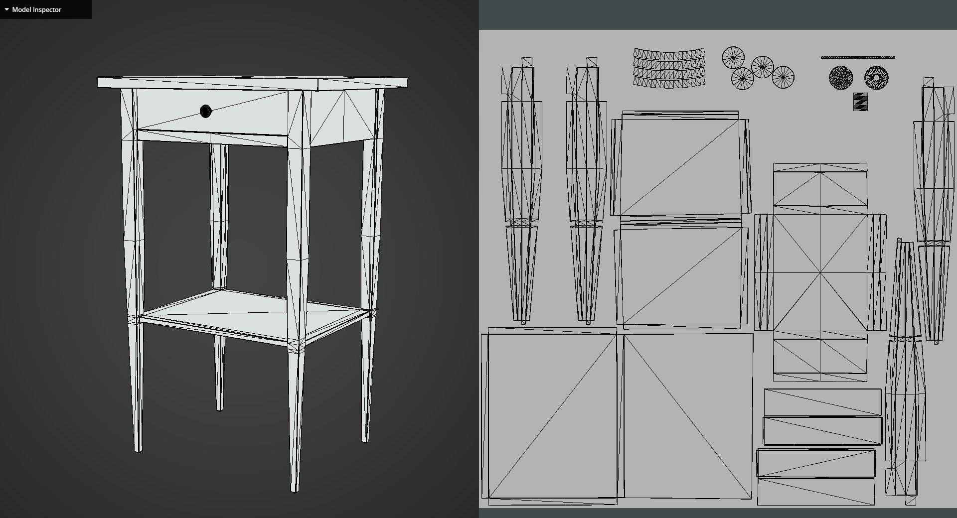 Game Ready White Drawer Low-poly 3D model_11