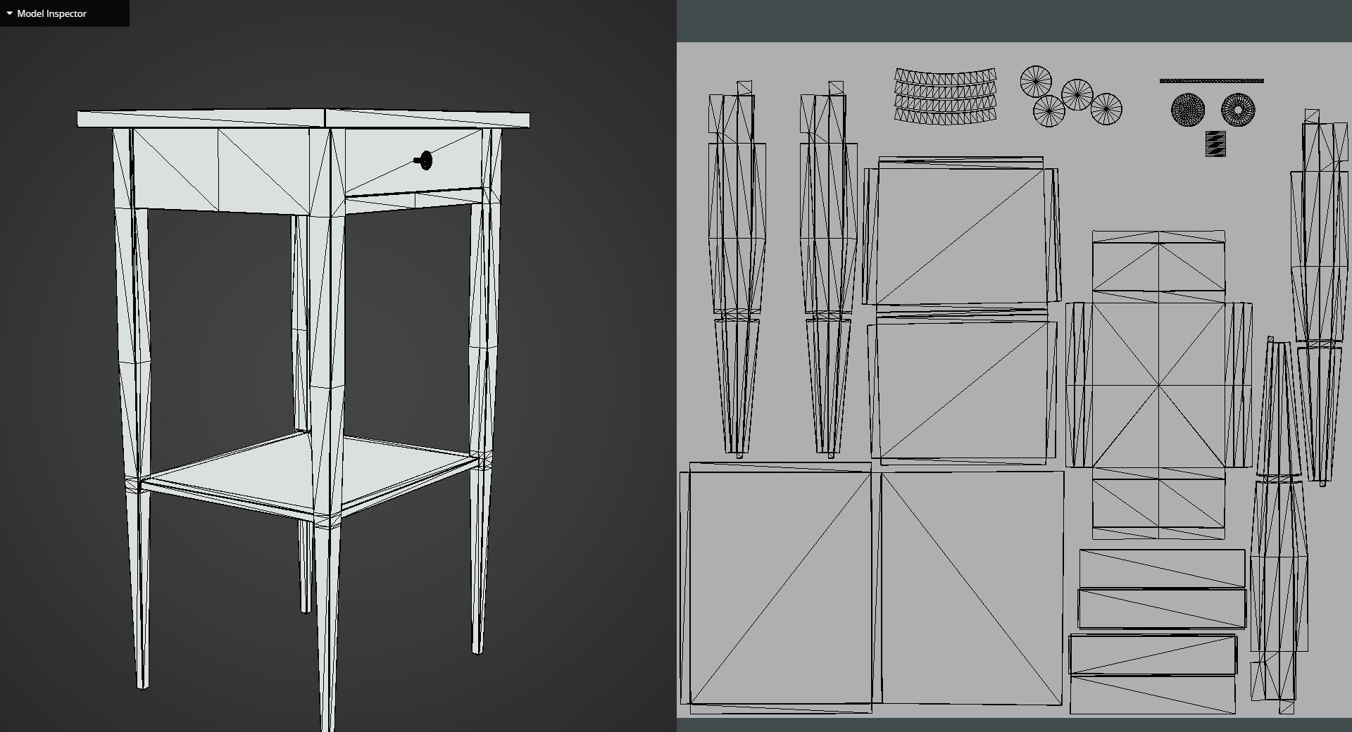 Game Ready White Drawer Low-poly 3D model_12