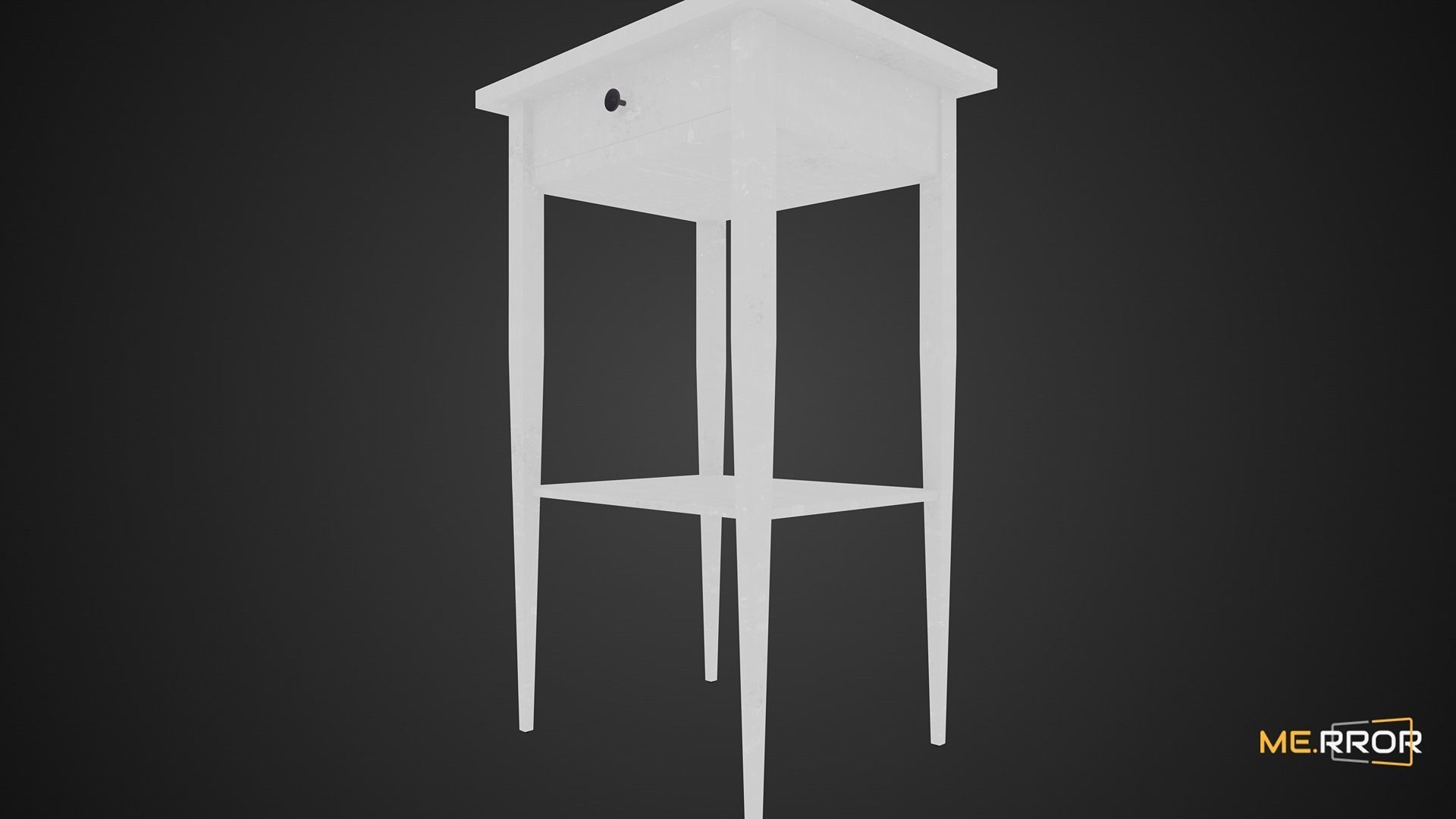 Game Ready White Drawer Low-poly 3D model_3