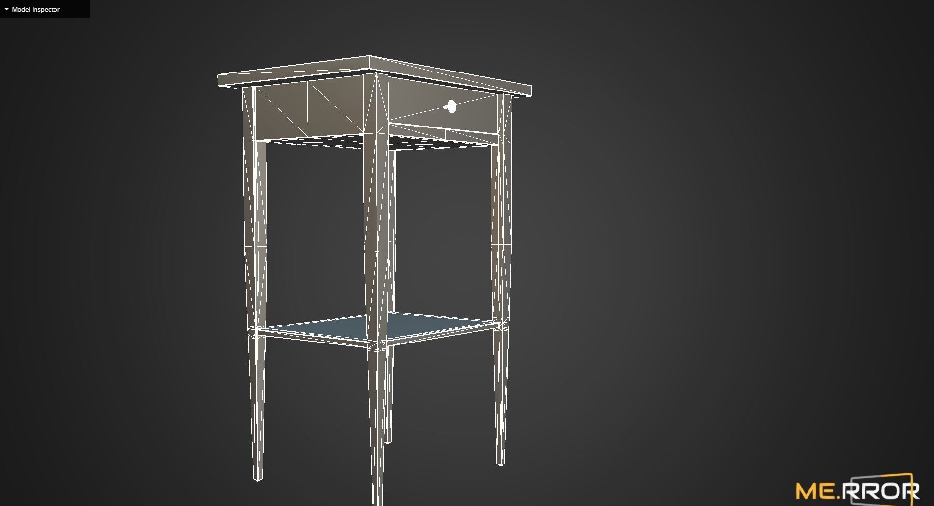 Game Ready White Drawer Low-poly 3D model_9