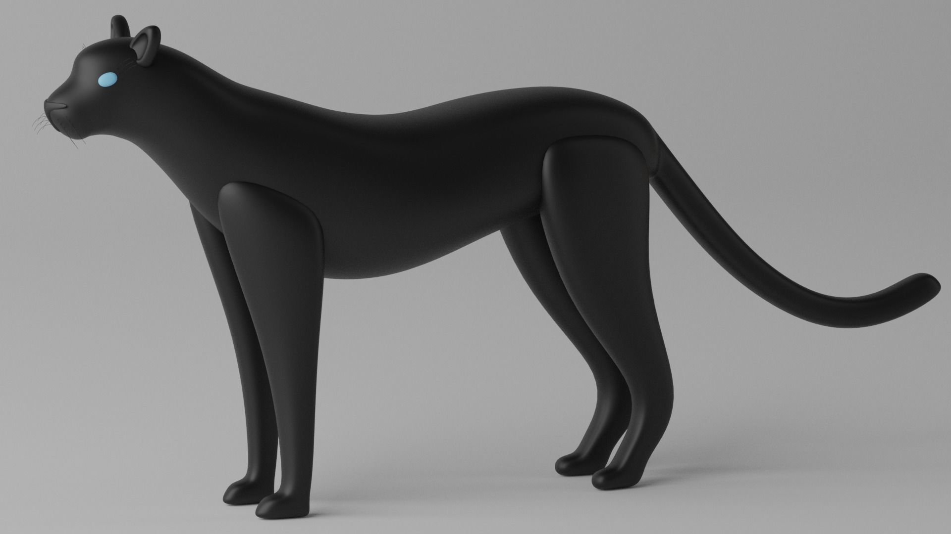 Cartoon Cheetah Black Panther Snow Leopard 1 3D model_5