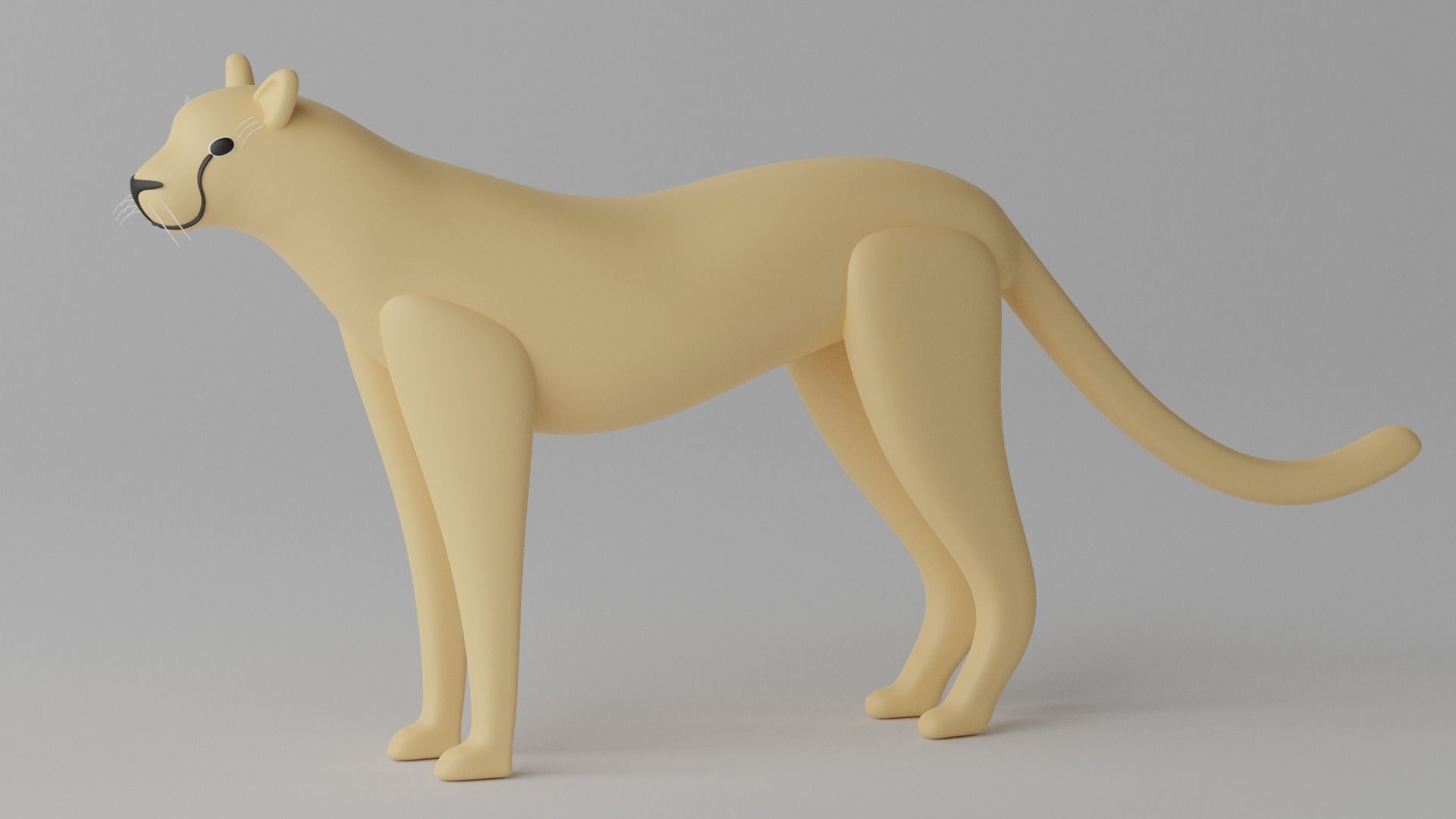 Cartoon Cheetah Black Panther Snow Leopard 1 3D model_3