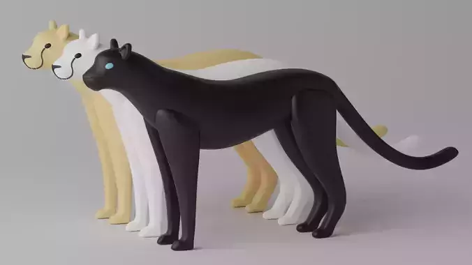 Cartoon Cheetah Black Panther Snow Leopard 1