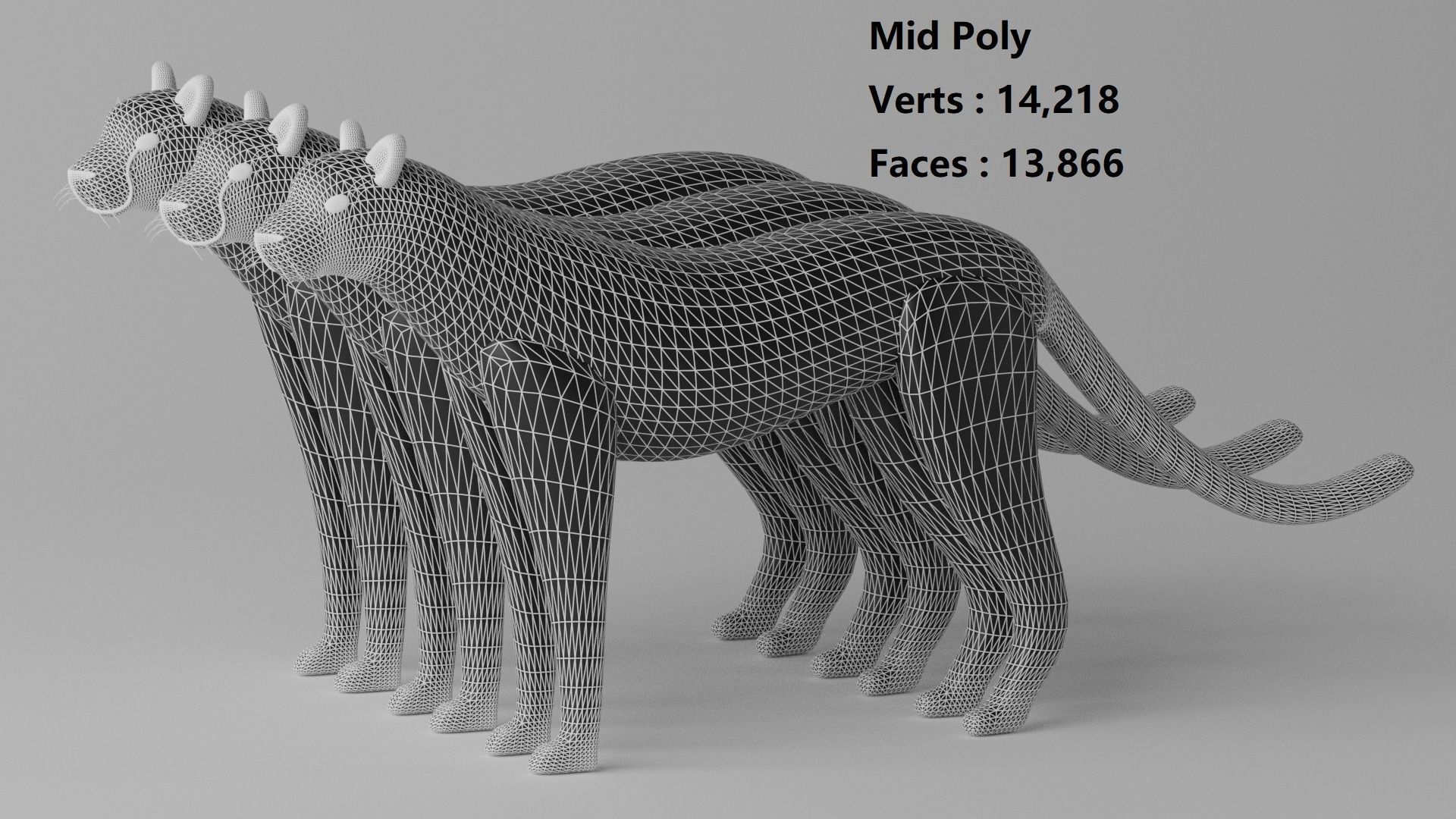 Cartoon Cheetah Black Panther Snow Leopard 1 3D model_10