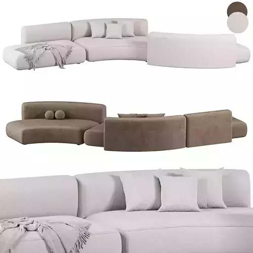 COSY CURVE Sofa 2 Low-poly 3D model
