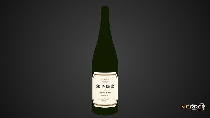 Game Ready Souvenir Wine Bottle Low-poly 3D model