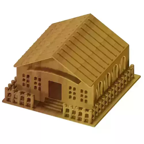 Wooden Holiday Cottage 3D model