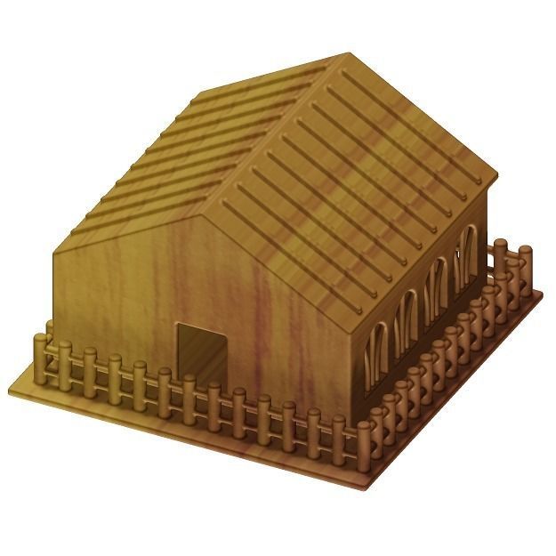 Wooden Holiday Cottage 3D model_3