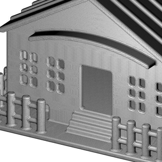 Wooden Holiday Cottage 3D model_4