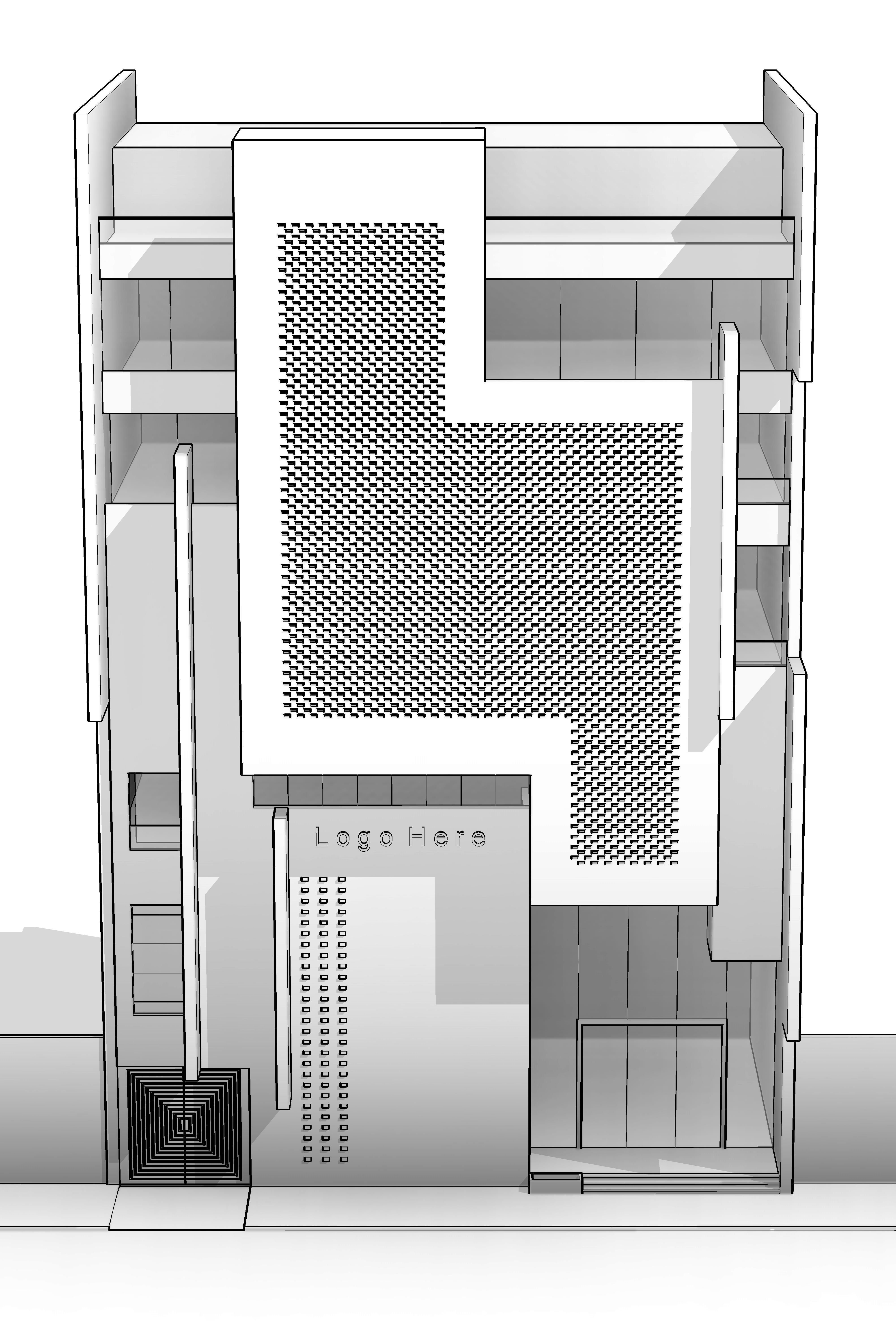 Modern Building N40 3D model_8