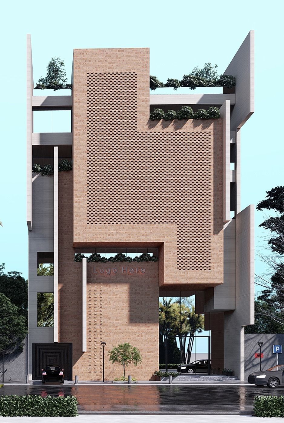 Modern Building N40 3D model_1