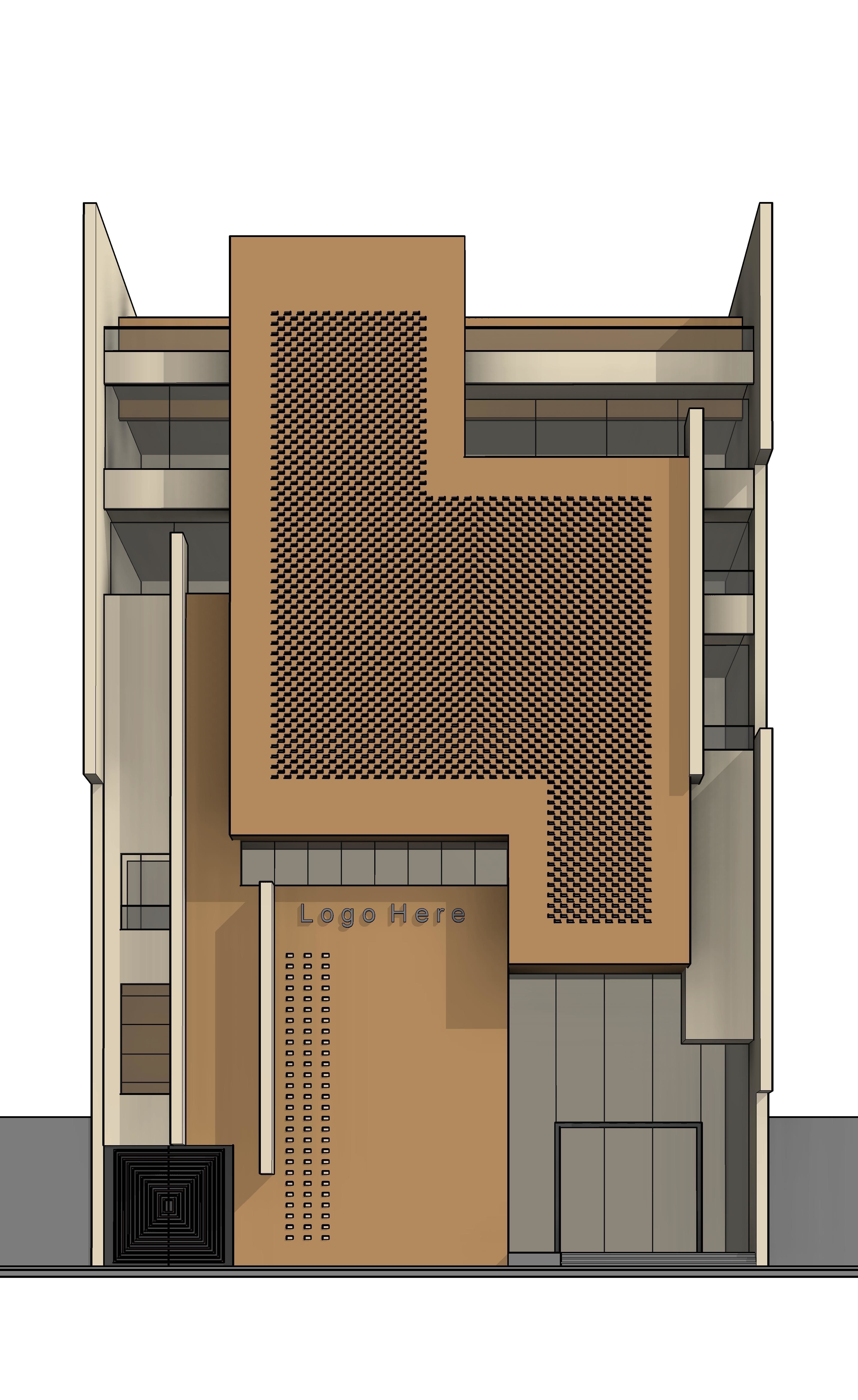 Modern Building N40 3D model_9