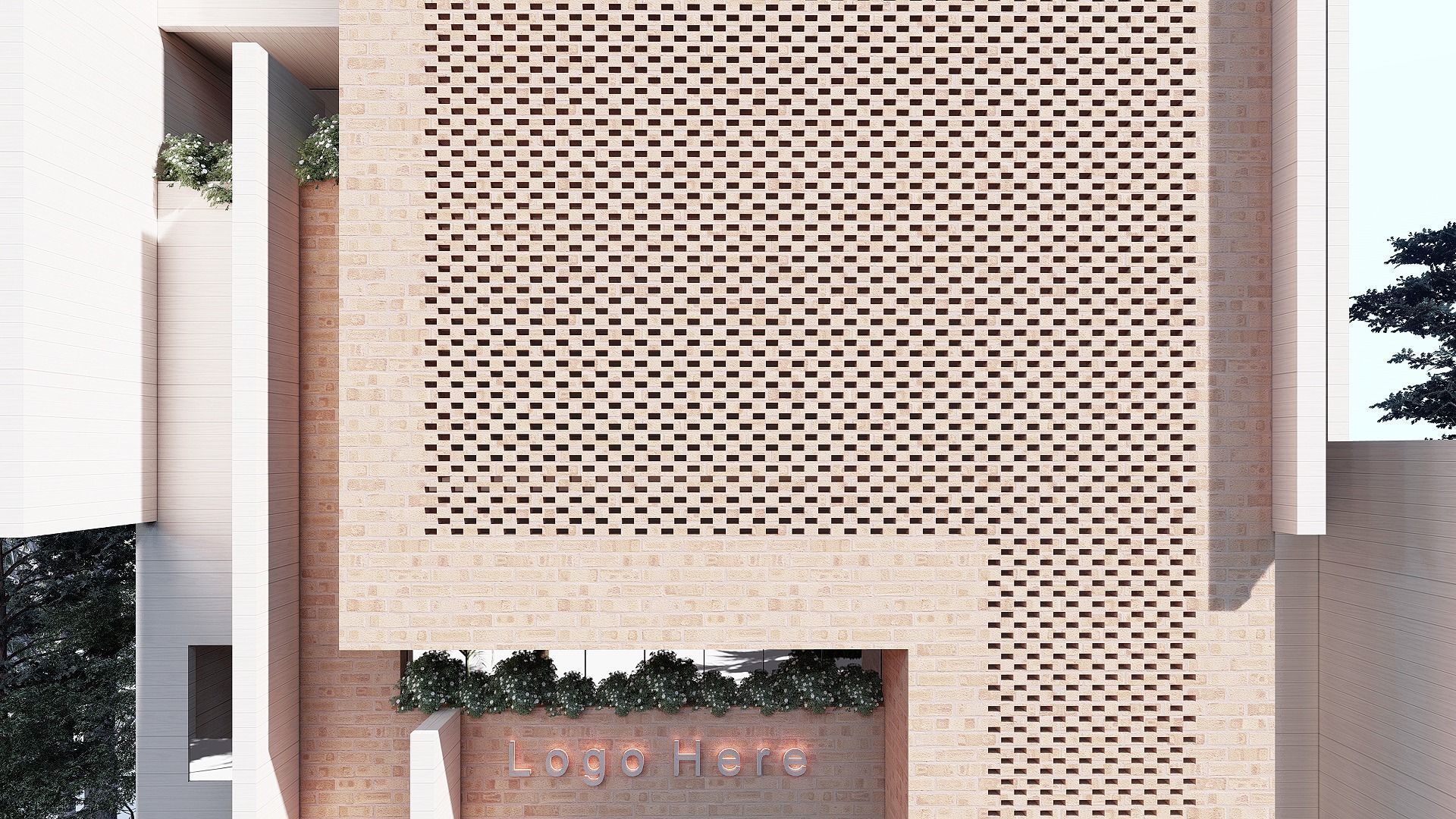 Modern Building N40 3D model_3