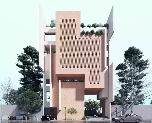 Modern Building N40 3D model