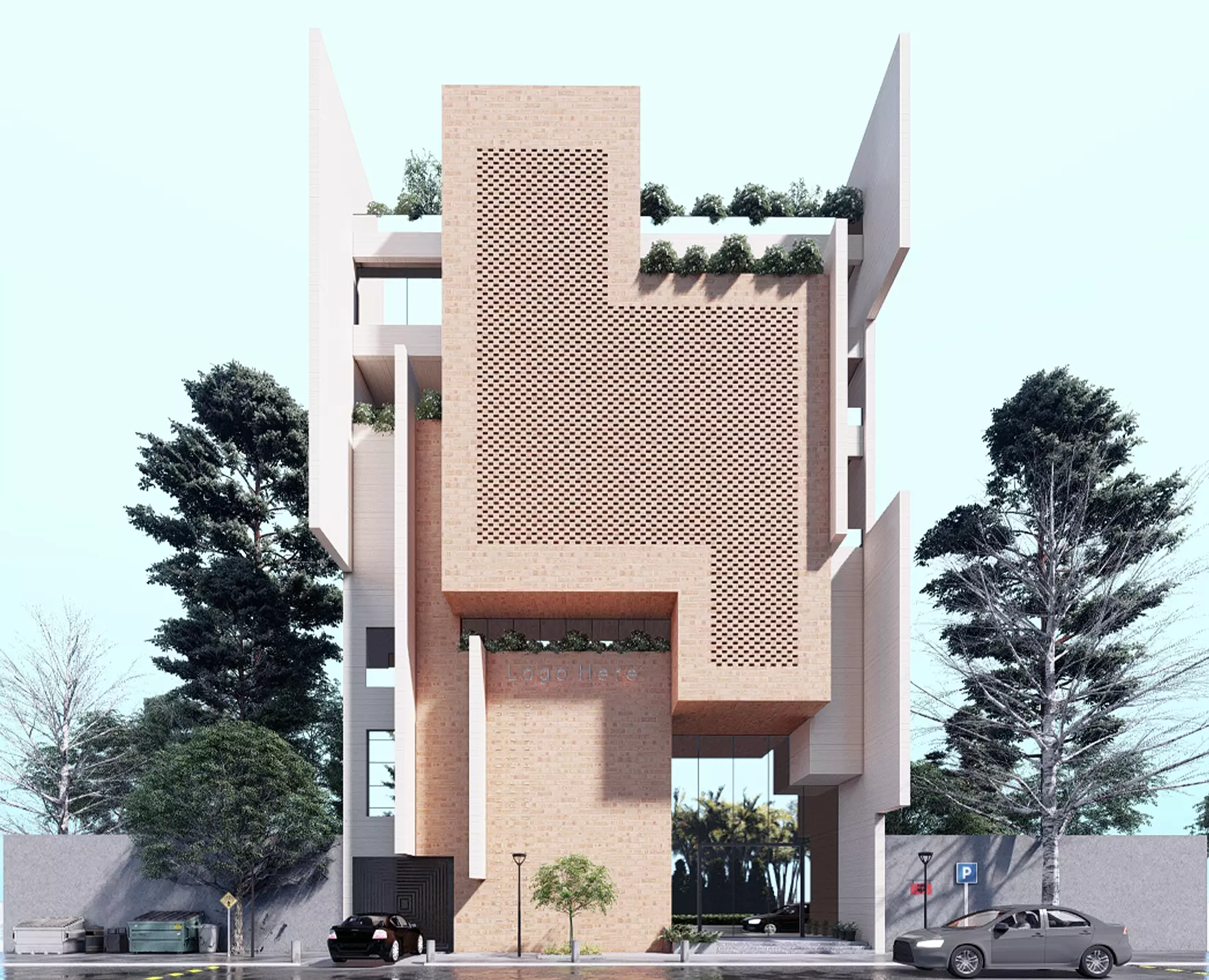 Modern Building N40 3D model_0