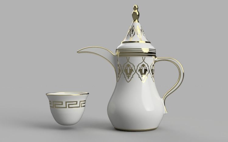 Coffee Pot and Cup 3D Model Perfect for 3D Printing 3D print model_0