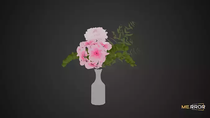 Game Ready Colorful Flowers and Vase