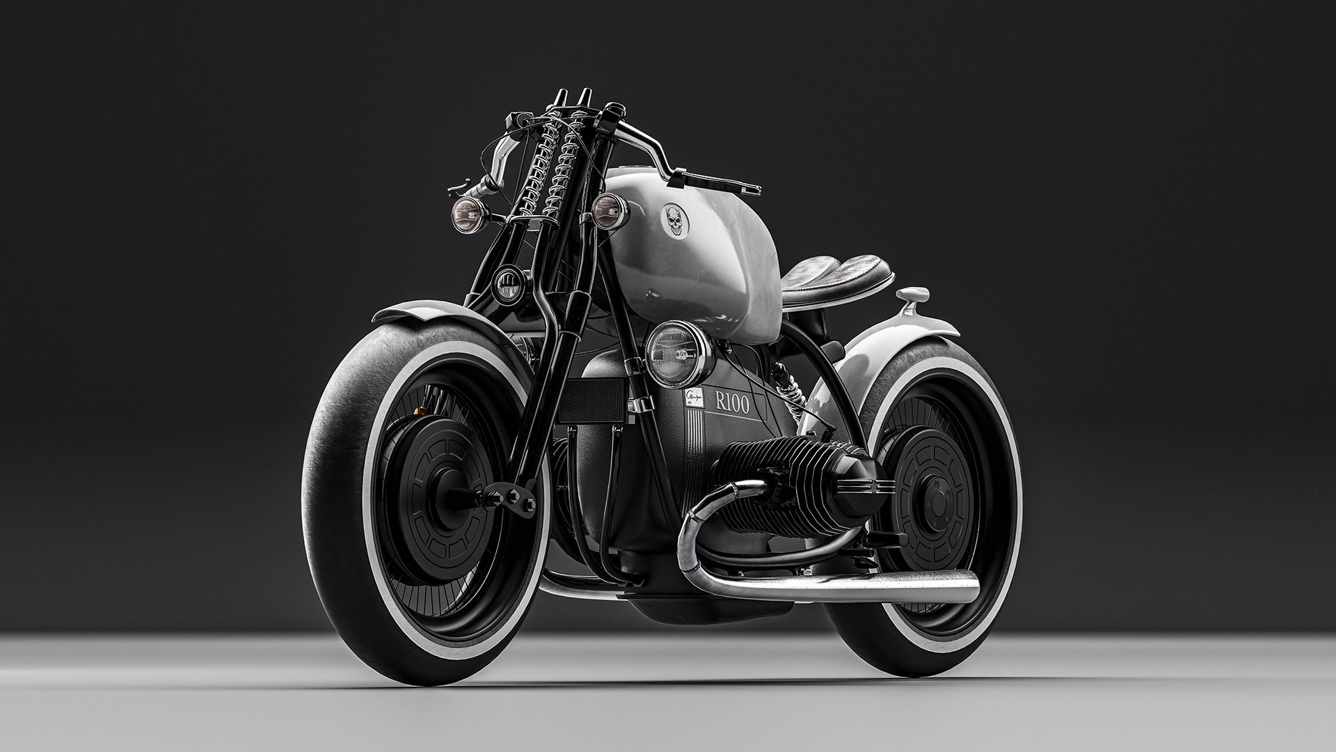R100 Caferacer 3D model_2