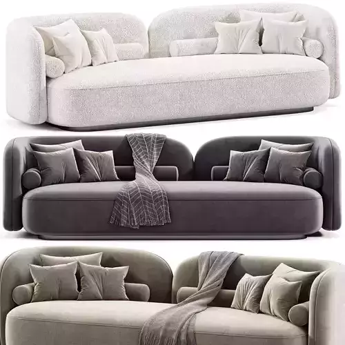 Scandinavian style velvet sofa