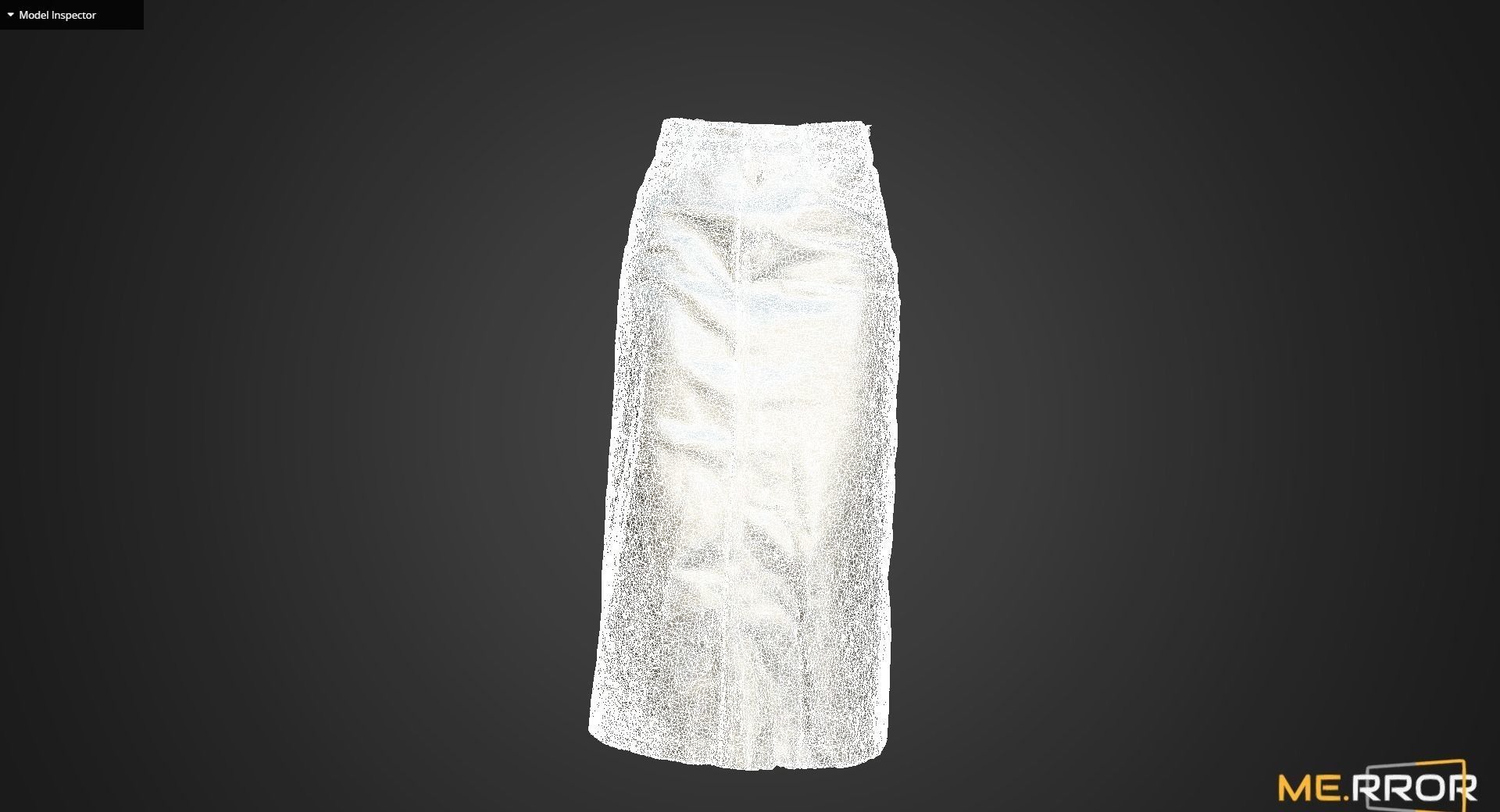 Denim Long Skrit 3D model_9